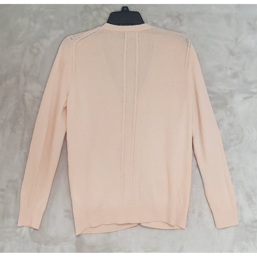Banana Republic Filpucci Button Down Cardigan Women's L Wool & Cashmere Pink - Picture 4 of 7